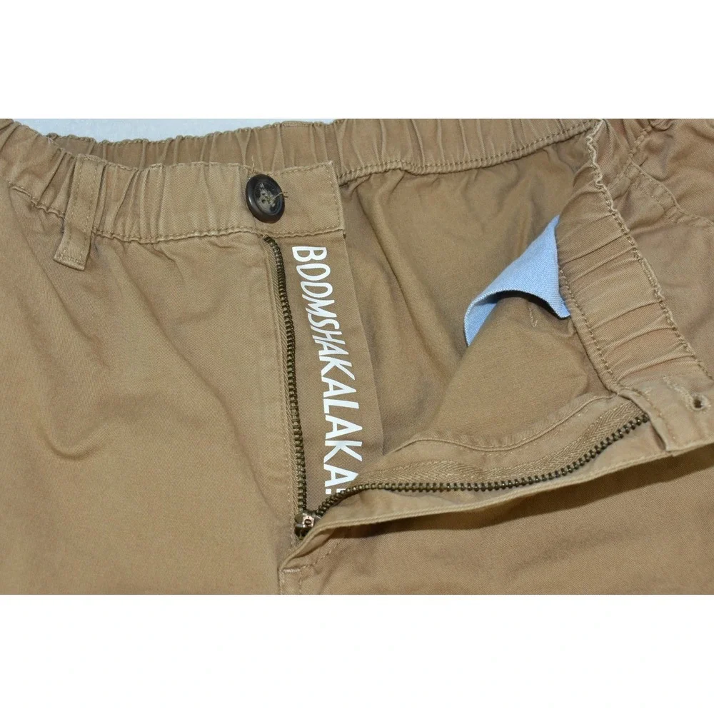 Chubbies The Staples Men Shorts Size M Tan Brown Twill Chino Elastic Waist 7